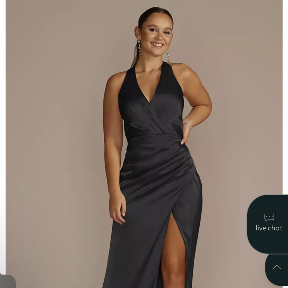 David's Bridal Black Backless Gown